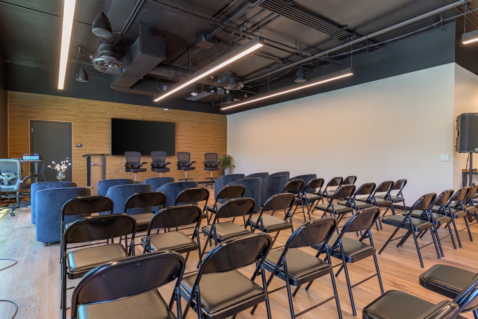 Event room setup at STAK Space in Oakland for ClawCamp